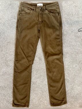 DU/ER No Sweat Slim Performance Pants Brown Womens 26 Hemmed 28